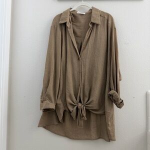 CJLA Carson button down in Stone - new
